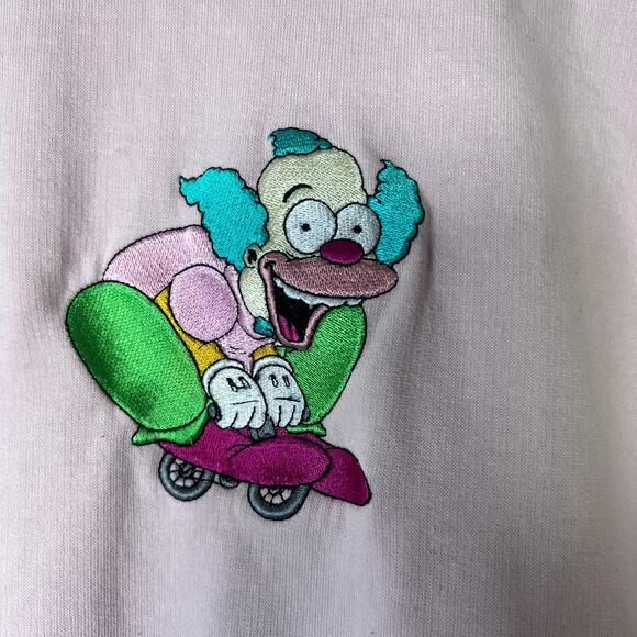 ✨H&M x The Simpsons Krusty Pink Sweatshirt Medium Graphic Pullover Crewneck - Picture 6 of 11